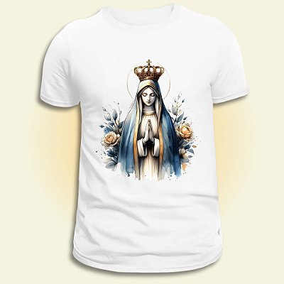 Camiseta Católica Feminina Nossa Senhora de Fátima