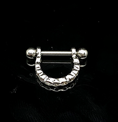 Piercing meia argola texturizada