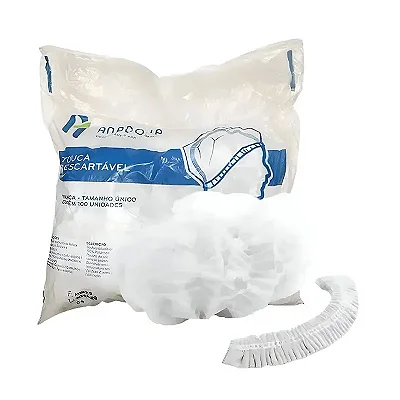 Touca Descartável Sanfonada Branca C/100 20gr ANADONA