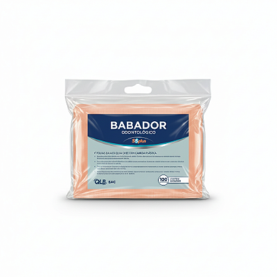 Babador Odontológico Descartável Impermeável Cor Salmão c/100 Unidades