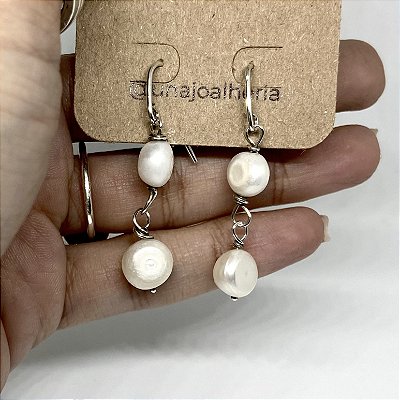 Brinco Perola Barroca