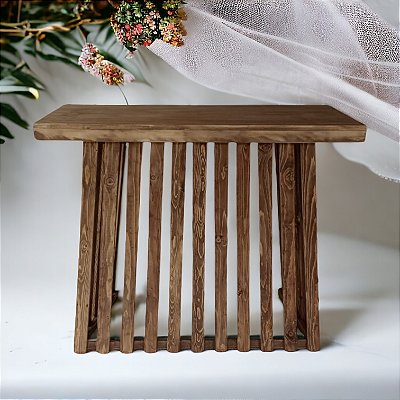 MESA  RÚSTICA  RIPADA DECORAÇÃO DESMONTÁVEL 100 CM