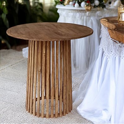 MESA CONE RÚSTICA  RIPADA DECORAÇÃO DESMONTÁVEL 70 CM