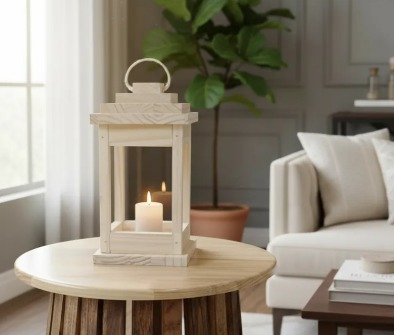 Luminária Rústica CRU 28x15 cm Madeira Pinus