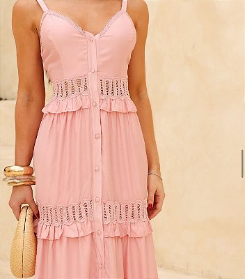 Vestido Longo em Guipir