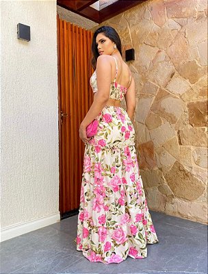 VESTIDO FLORAL TAMANHO UNICO