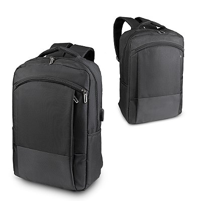 Mochila Personalizada para Notebook até 15,6” em Poliéster 500D com USB – MC440