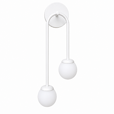 Arandela Branca Fosca de Parede Duo com 2 Globos de Vidro Branco – G9