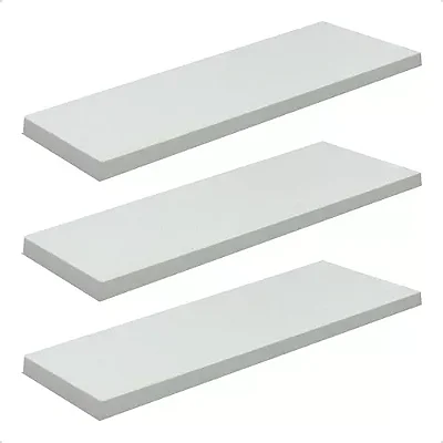 Kit Com 3 Prateleiras Decorativas 60x20 Para Quarto - Cor: Branco