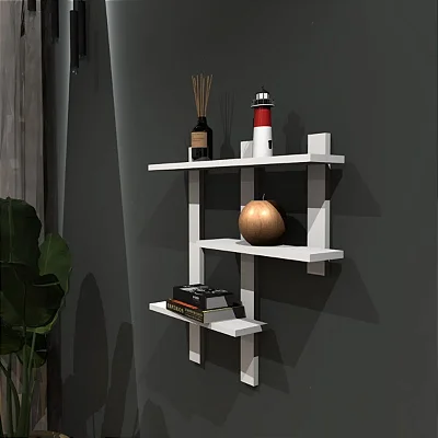 Prateleira H 100% MDF suspensa pratileira decorativa decoração nicho