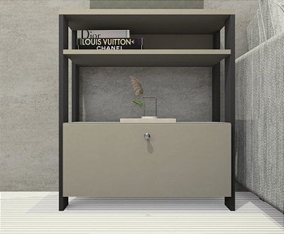 Aparador Multifuncional Com Porta Basculante Mesinha Em Mdf