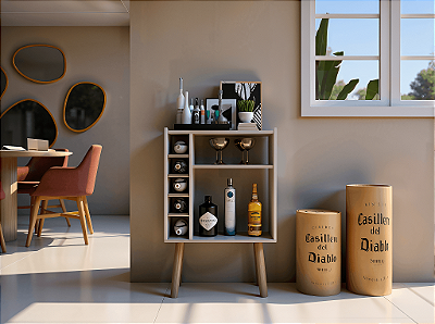 Adega Bar Multiuso Compacta Organizador De Vinhos E Bebidas