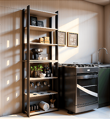 Estante Multiuso Decorativa 7 Prateleiras MDF Organização para Casa