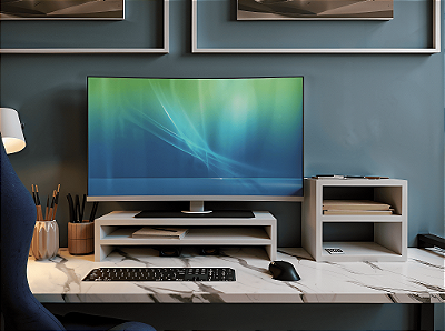 Suporte para tela Monitor + Organizador de Mesa em mdf
