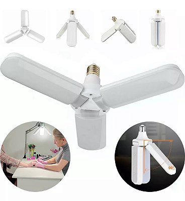 Lâmpada com 3 Pétala Bulbo LED 45W Dobrável Ajustável Luminária Fan Bivolt