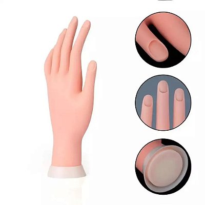 Mão Treino Esquerda para Manicure Unhas Acrigel Curso Alongamento
