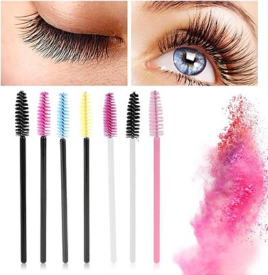 Pacote com 50 Escovinhas Descartáveis Para Cílios e Sobrancelhas Brush