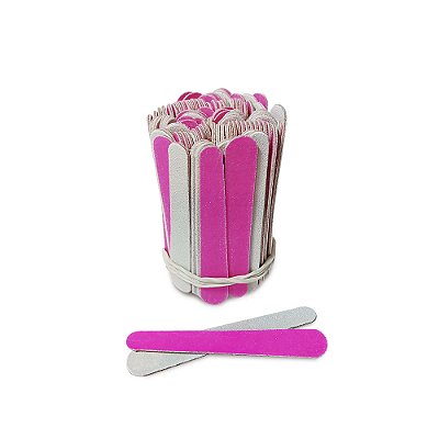 Pacote com 100 mini lixas Descartáveis Rosa Santa Clara para Unhas Manicure