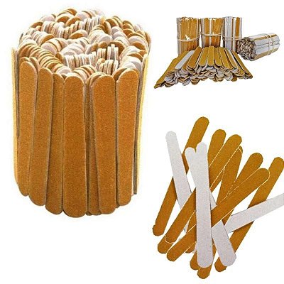 Mini Lixas para Unha Manicure Pardas Pacote com 100