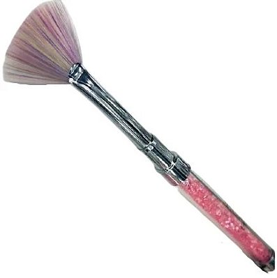 Pincel Leque Com Cristais Para Maquiagem e Limpeza De Glitter Esmalte em gel Fan Nails