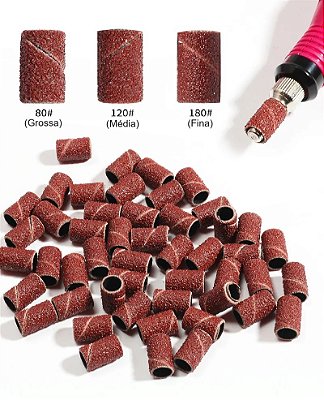 Kit 100 Refil Lixa Unha Acrigel Motor Eletrico Profissional