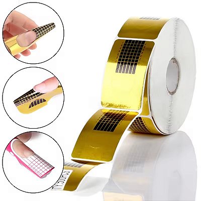 Rolo com 500 Moldes Adesivos descartáveis para Unhas Acrigel