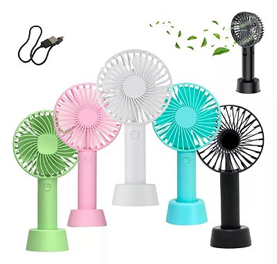 Ventilador Mini Portátil USB Mão recarregável Silencioso