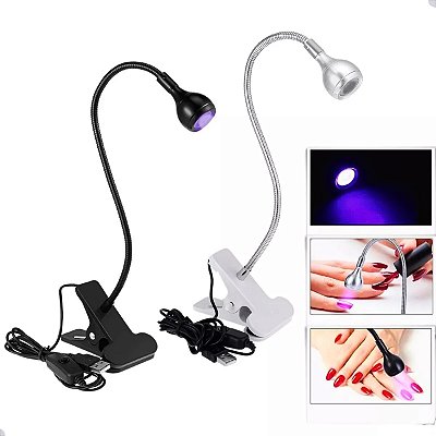 Luminária UV Ultravioleta De Mesa Com Garra Presilha Para Manicure Galaxy