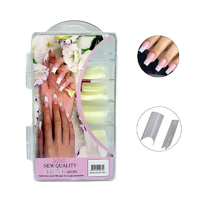 Caixa 100 Unhas Tips para Alongamento Acrigel​ Nails