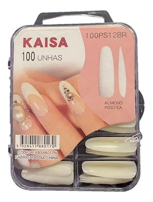 Tips 100 Curvatura C Transparente Na Caixa Acrílico KAISA Plastico ABS Profissional Unha