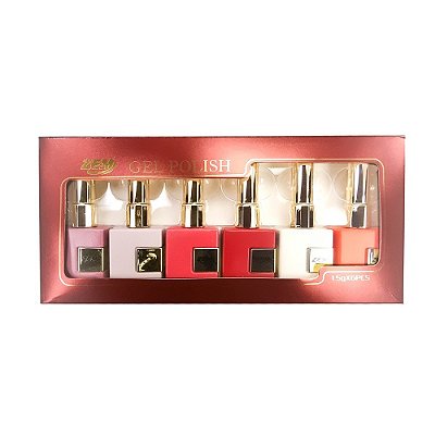 Kit 6 Esmaltes em gel Luxo ZEM 15ml Soak Off Color Coat para Unhas Acrigel