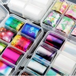 Kit com 10 Fitas Foils Para Decoração de Unhas 3D