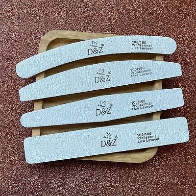 Lixa Boomerang Abrasiva Bumerangue D&Z 100/180 Lavável para Unhas Acrigel