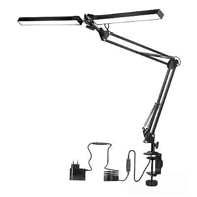 Luminária Led com Duas Cabeças 24w KAISA com braço Longo 360º Profissional