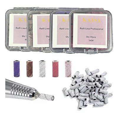 Refil com 30 Drill Slim Bits para lixadeira elétrica Mandrill Manicure Nail