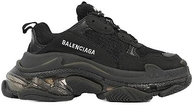 BALENCIAGA TRIPLE S BLACK CLEAR SOLE