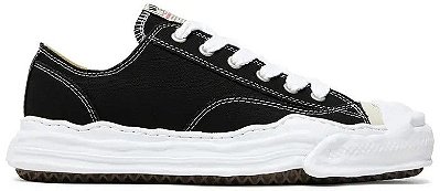 TÊNIS MAISON MIHARA YASUHIRO HANK OG SOLE CANVAS LOW BLACK WHITE