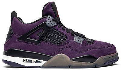 TRAVIS SCOTT X AIR JORDAN 4 RETRO PURPLE SUEDE WHITE MIDSOLE