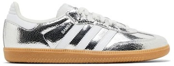 ADIDAS SAMBA OG SILVER METALLIC CRACKED LEATHER