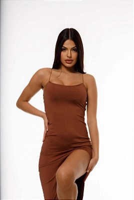 VESTIDO KELLY MARROM