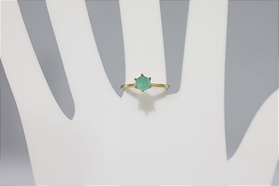 Anel de Esmeralda em prata banhado a ouro