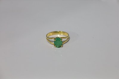 Anel de Esmeralda em prata banhado a ouro