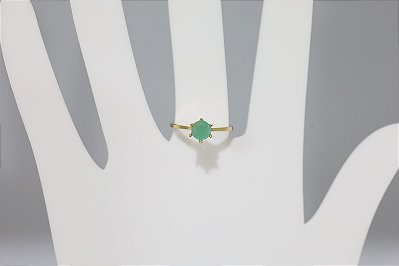 Anel de Esmeralda em prata banhado a ouro