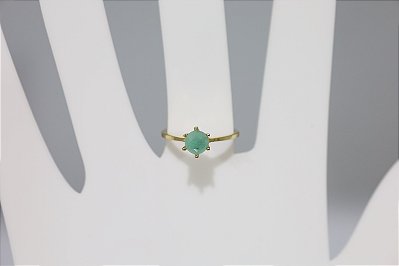 Anel de Esmeralda em prata banhado a ouro