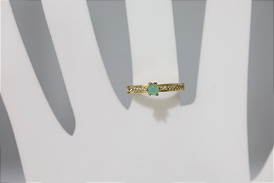 Anel de Esmeralda em prata banhado a ouro