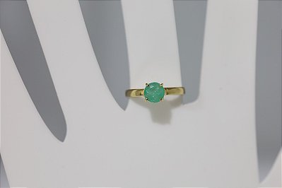 Anel de Esmeralda em prata banhado a ouro