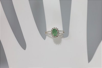 Anel de Esmeralda em prata