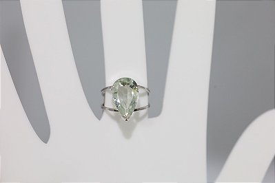 Anel de prata com prasiolita natural