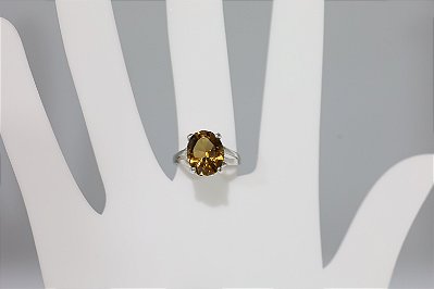 Anel de prata com citrino natural