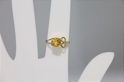 Anel de prata banhado a ouro com citrino natural